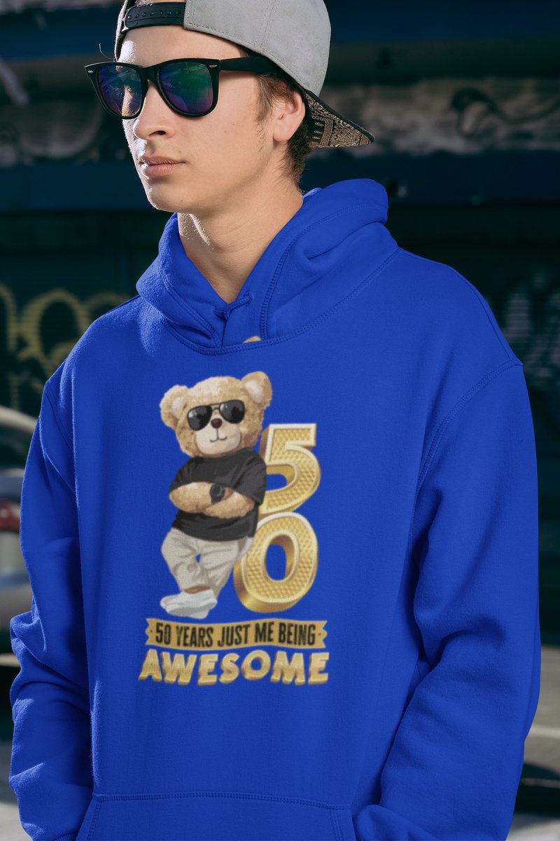 50 Jaar Verjaardag cadeau Hoodie - Blauw Hoodie Mannen - Maat L - Verjaardag Cadeau Mannen - Limited Edition