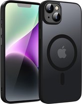 Hoesje geschikt voor iPhone 14 Hoesje Zwart - Shockproof Case Hoesje geschikt voor iPhone 14 Zwart Back cover - Magsafe hoesje geschikt voor iPhone 14 Hoesje - Mat Zwart