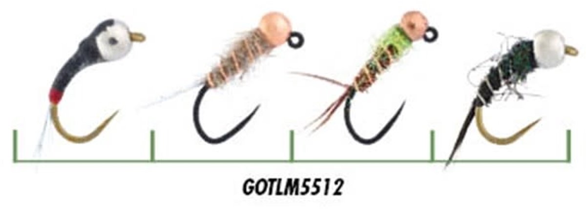 Garbolino Nymphe Set X4 met tungsten - Soort : Middelgrote en Grote Rivieren - Helder Water