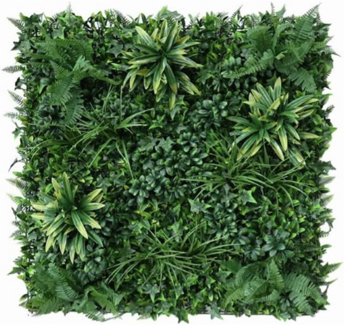 Nep Plantwand 100 x 100 cm – Jungle Kunsthaag Met Opaque Achterkant – Kunsthaag Voor Binnen – Groene Muurdecoratie