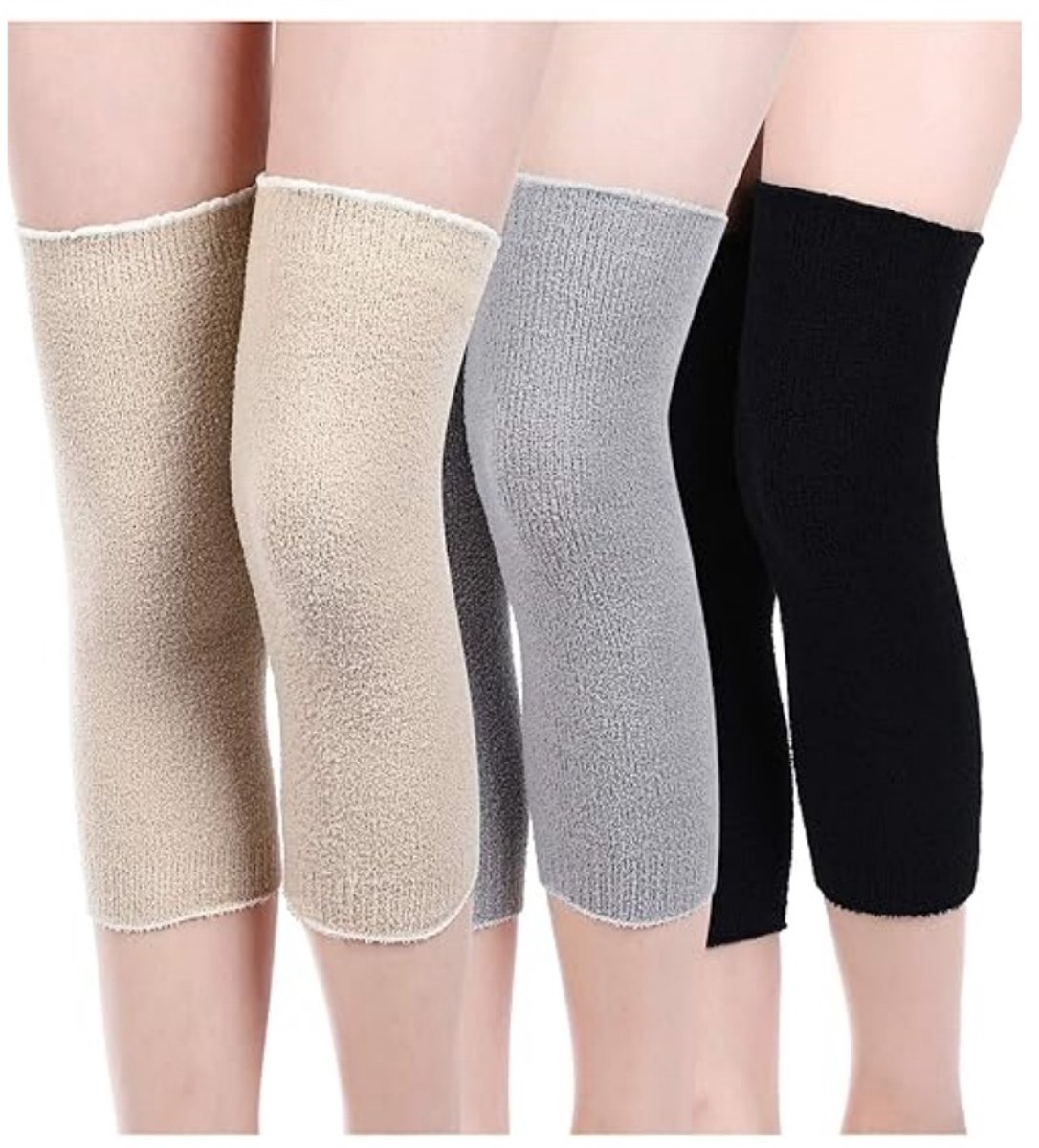 3 stuks winterverdikte kniebeschermers voor dames - warme kniebeschermers - one size fits all - kniebeschermers met compressiemouwen - voor artritis