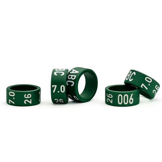 Vogelringen 2026- Aluminium Voetringen vogels- Vaste ringen- Gesloten Jaarringen 2026- Kleur Groen- 2,5 mm- 50stuks