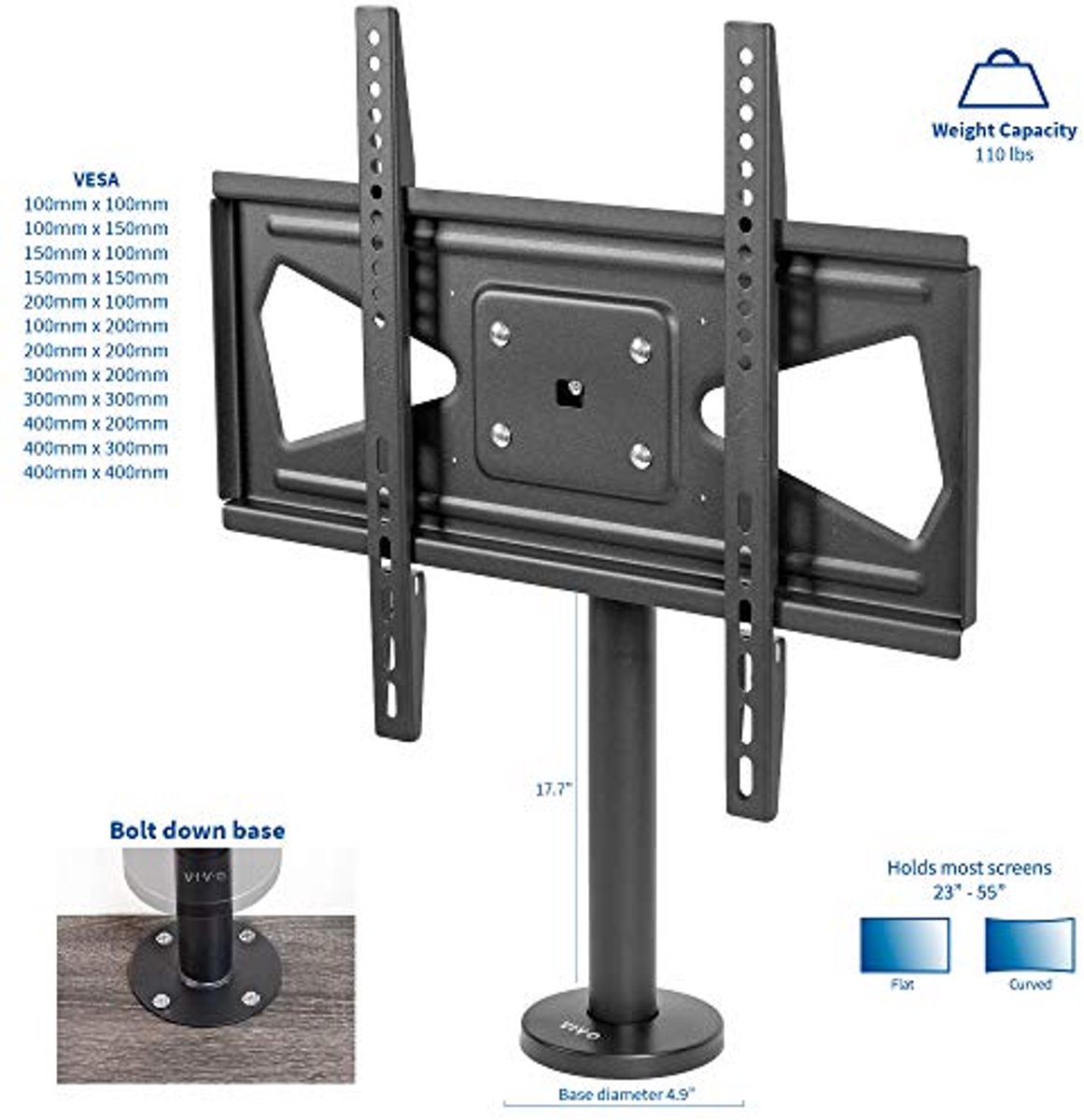 TV-standaard met draaischarnier voor 32-55 inch schermen