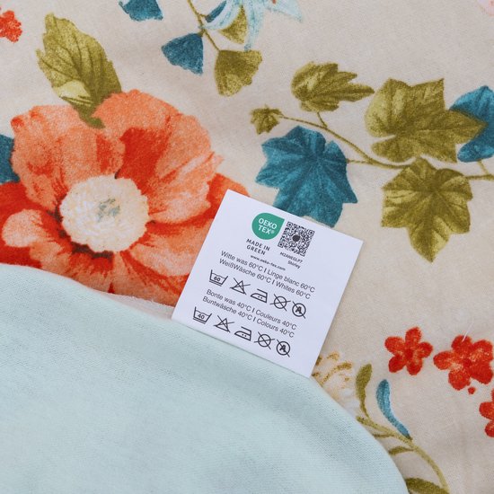 Luxueuze Terschellinger Flanellen Winter Dekbedovertrekset - Veldbloemen Vintage - Voor Ultiem Comfort en Warme Nachten - 140x200/220 cm van Merkloos — afbeelding 3