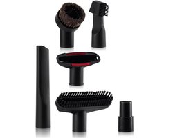 OIMG Stofzuiger Zuigmond Set - 6 Stuks - geschikt voor Miele,Philips,AEG,Karcher,Bosch,Numatic,Nilfisk - spleetzuigmond - Universeel Opzetstuk - zwart