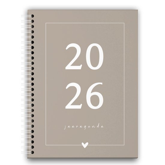 Fyllbooks - Mijn Jaaragenda 2026 - Weekagenda - Planner - A5 Formaat - Taupe