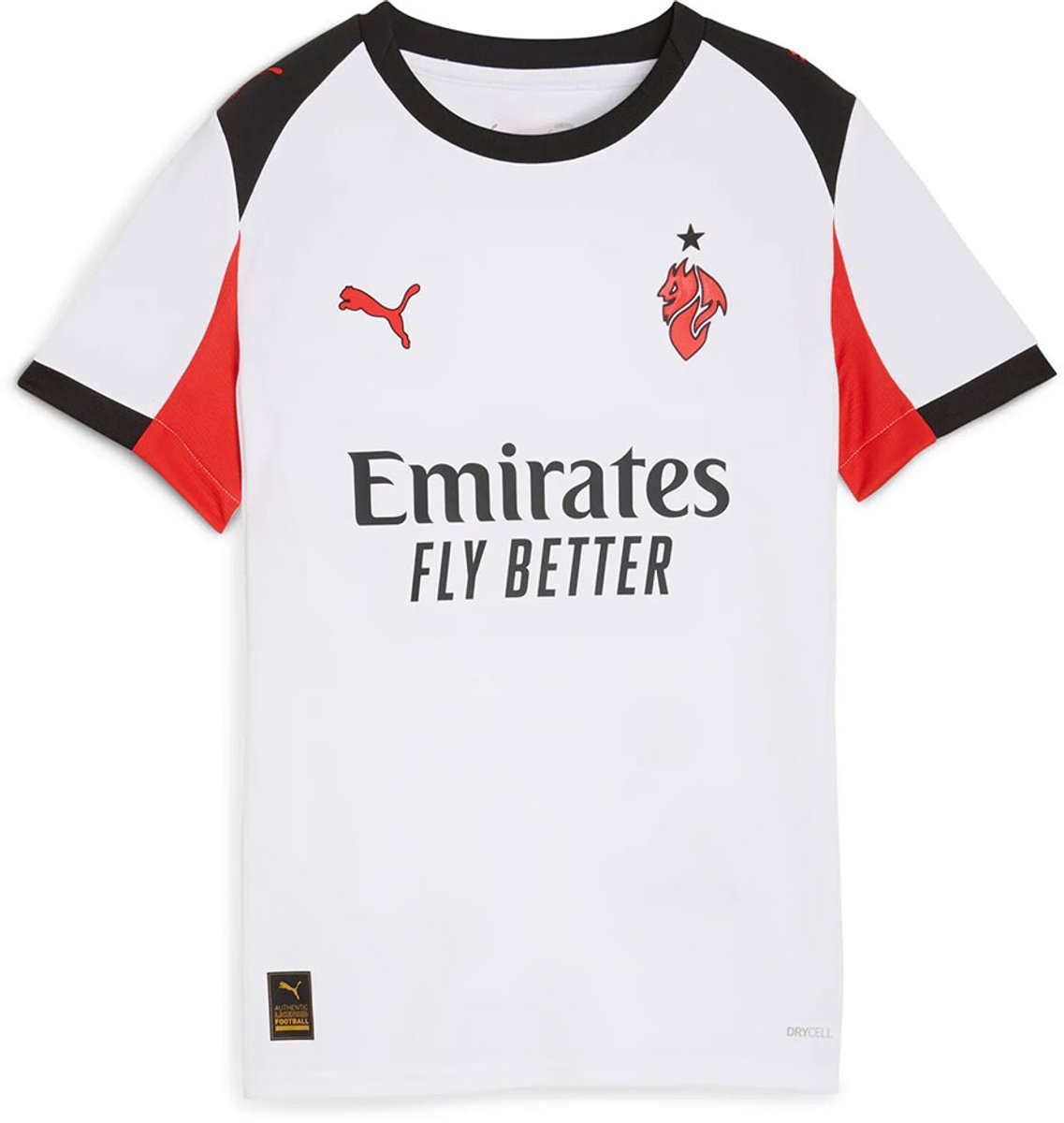 Puma Ac Milan 25/26 Replica Weg Korte Mouw T-shirt Junior 5-6 Years Kinderen Rood