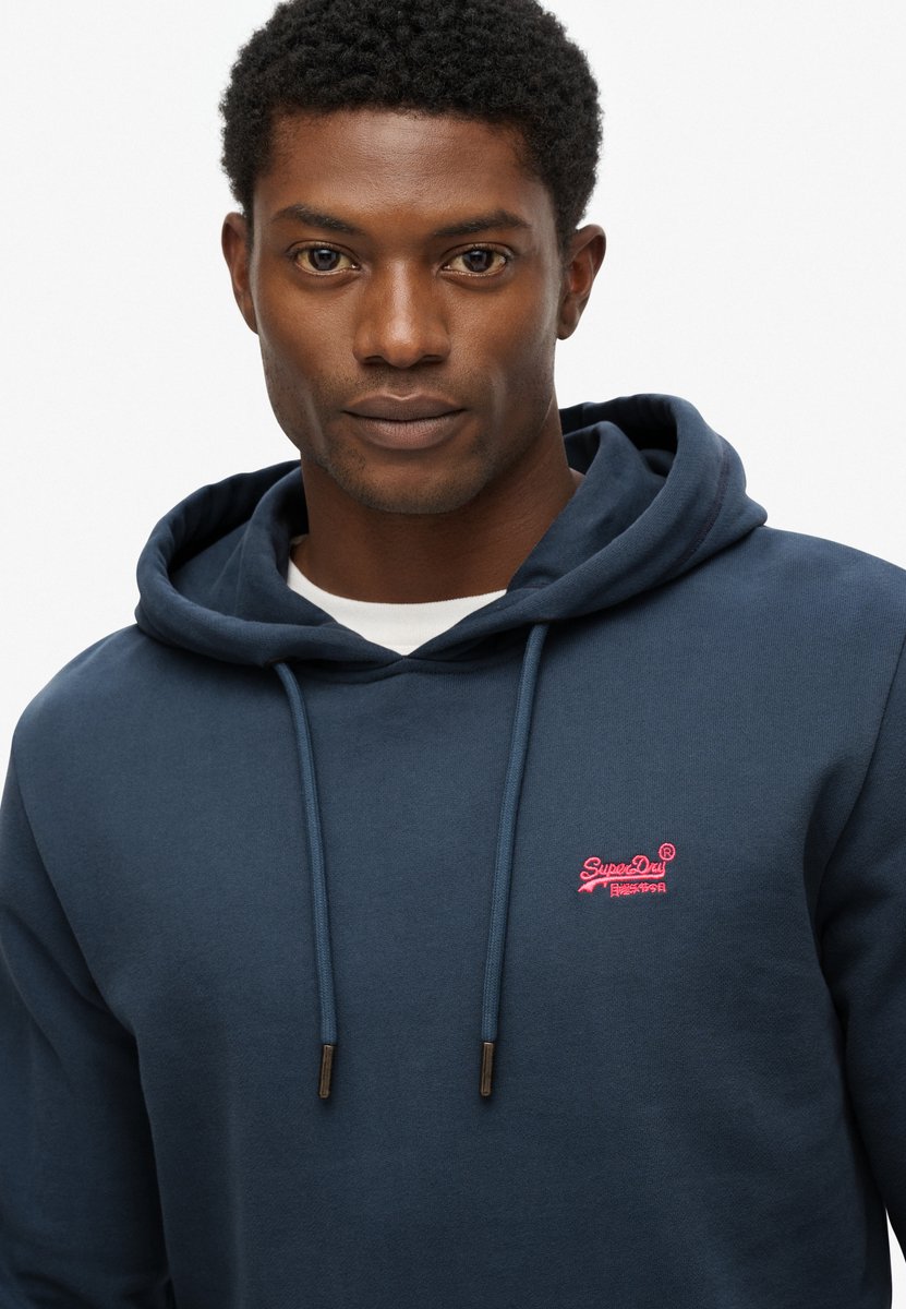 Superdry Essential Logo Hoodie Heren Hoodies Blauw