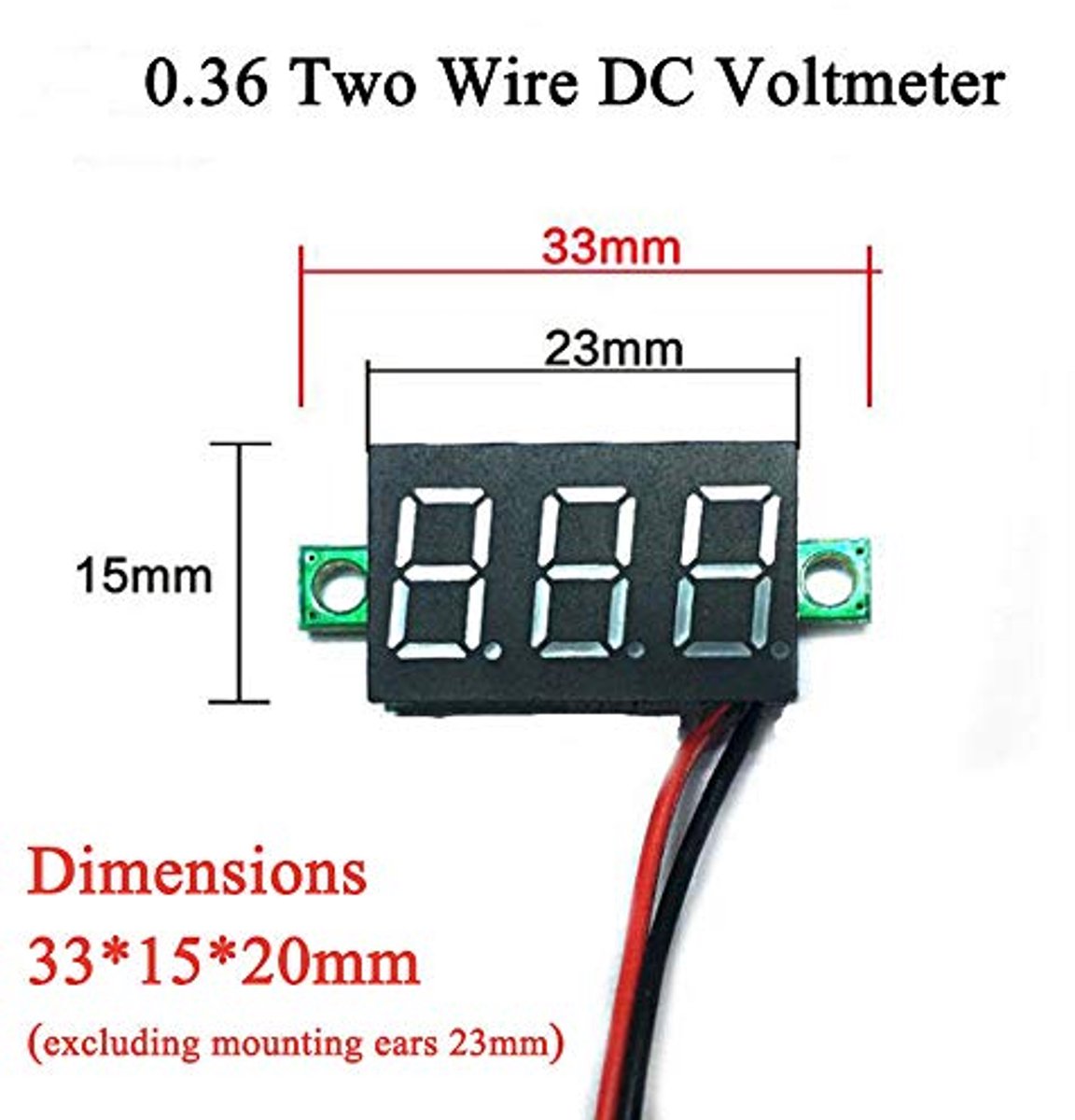 Mini Digitale LED Voltmeter 0.36 Inch DC 2.5-30V – 5 Stuks Voltage Tester Meter