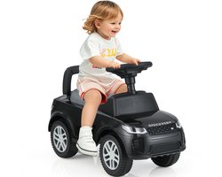 COSTWAY Schuibauto glijauto vanaf 1 jaar, glijvoertuig met opbergruimte onder de zitting, kinderauto met claxon en motorgeluid, Schiebauto speelgoedauto voor jongens en meisjes (zwart)