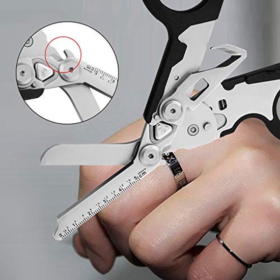 INSGB 6-in-1 Raptor Response Noodschaar, Multi Tool Tangscharen, Tactische Vouwtang met Bandsnijder en Glasbreker (Oranje met Holster