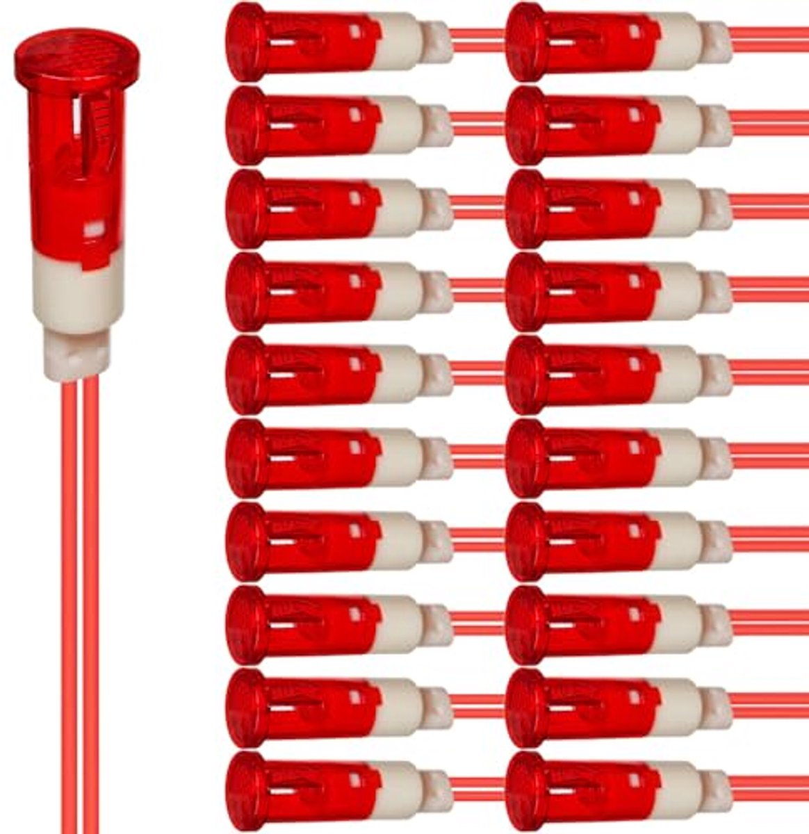 20 Stuks Energiebesparende LED-Indicatielampjes 10mm voor AC/DC 12-24V