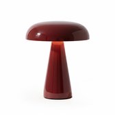 OMNIEXA Tafellamp - Retro Rood – Dimbaar & Draadloos – 3 Lichtstanden – LED Designlamp met TouchControl – Luxe Tafellamp voor Woonkamer, Slaapkamer of Horeca