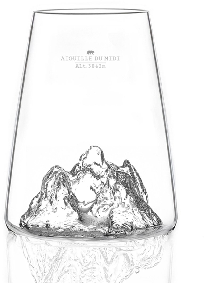 Alaskanmaker - Design Glas Topographic - Aiguille du Midi - 1 Stuk