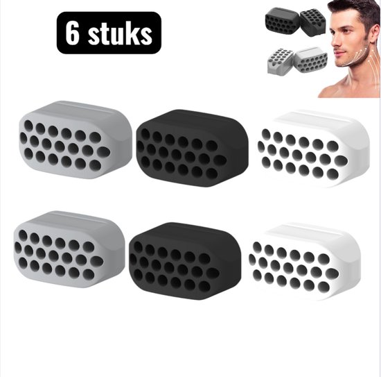 6 stuks - Kaaklijn trainer set - Gezicht Kaak Trainer - Siliconen Kaakspier Versterker - Gezichts Fitness Apparaat voor Kaaklijn en Dubbele Kin