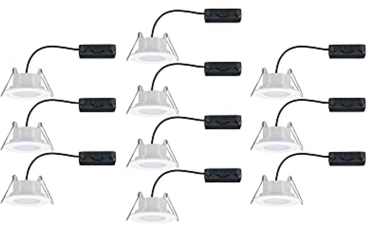Ronde LED-inbouwlamp met 10x6 Watt IP65 Waterdichte Inbouwspot - Dimbaar en Verstelbaar Licht voor Badkamer en Vochtige Ruimtes