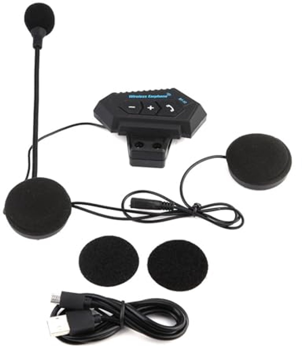 Ultradunne Bluetooth Headset voor Motorhelmen - Handsfree Bellen en USB Opladen