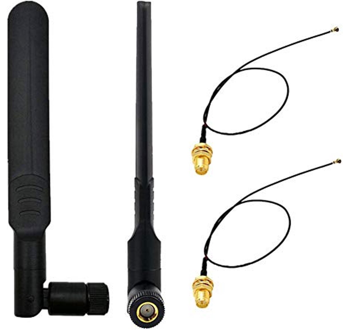 Set van 2 8dBi Dual Band WiFi Antennes met Pigtail Kabels