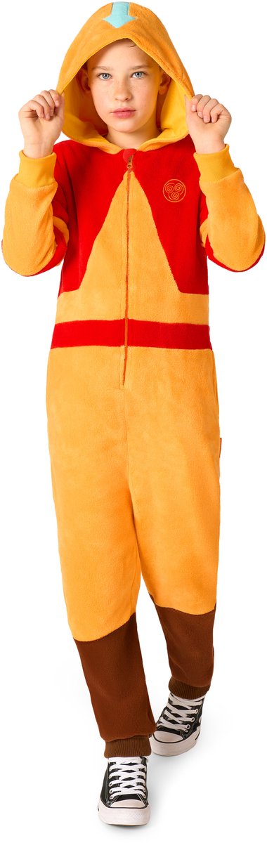 OppoSuits Aang Kids Onesie - Verkleedkleding Jongens en Meisjes - Avatar Kostuum - Carnavalkleding - Maat 8 jaar