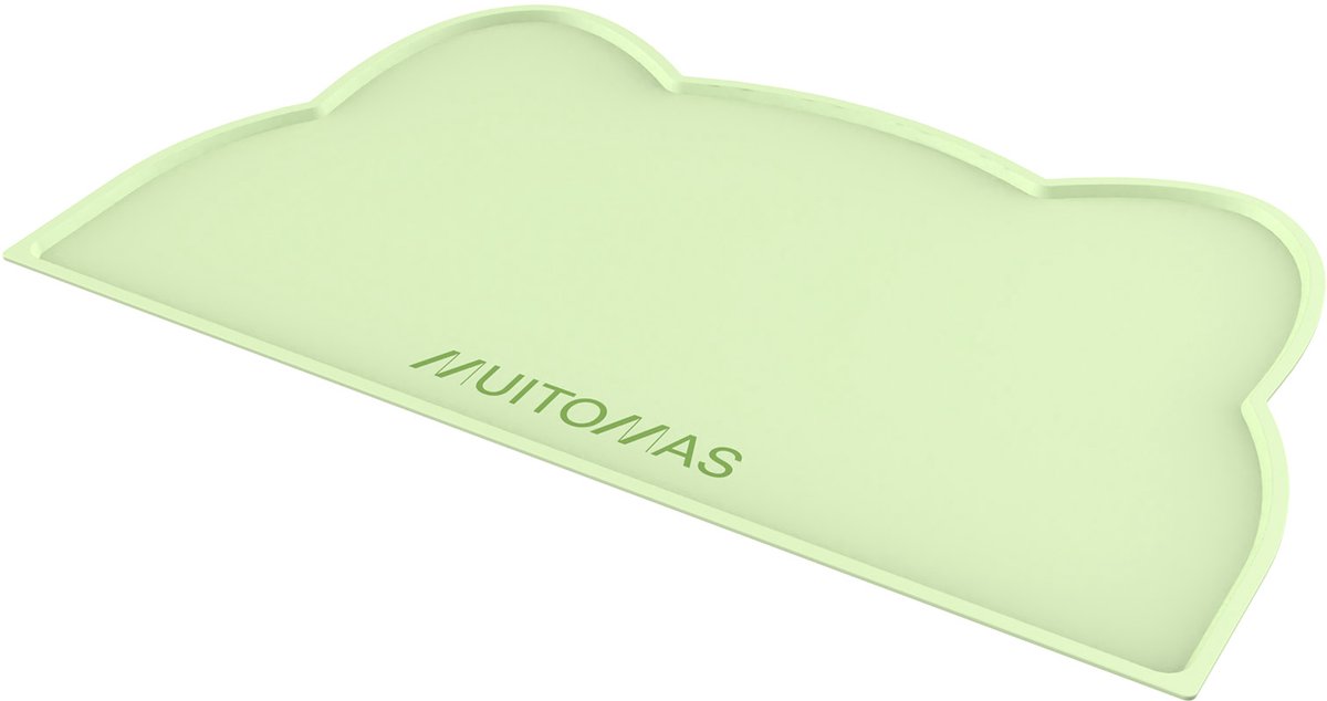 Muitomas Voer- en drinkbak - Hygiënisch - Antislip - Beschermt de vloer - Groen