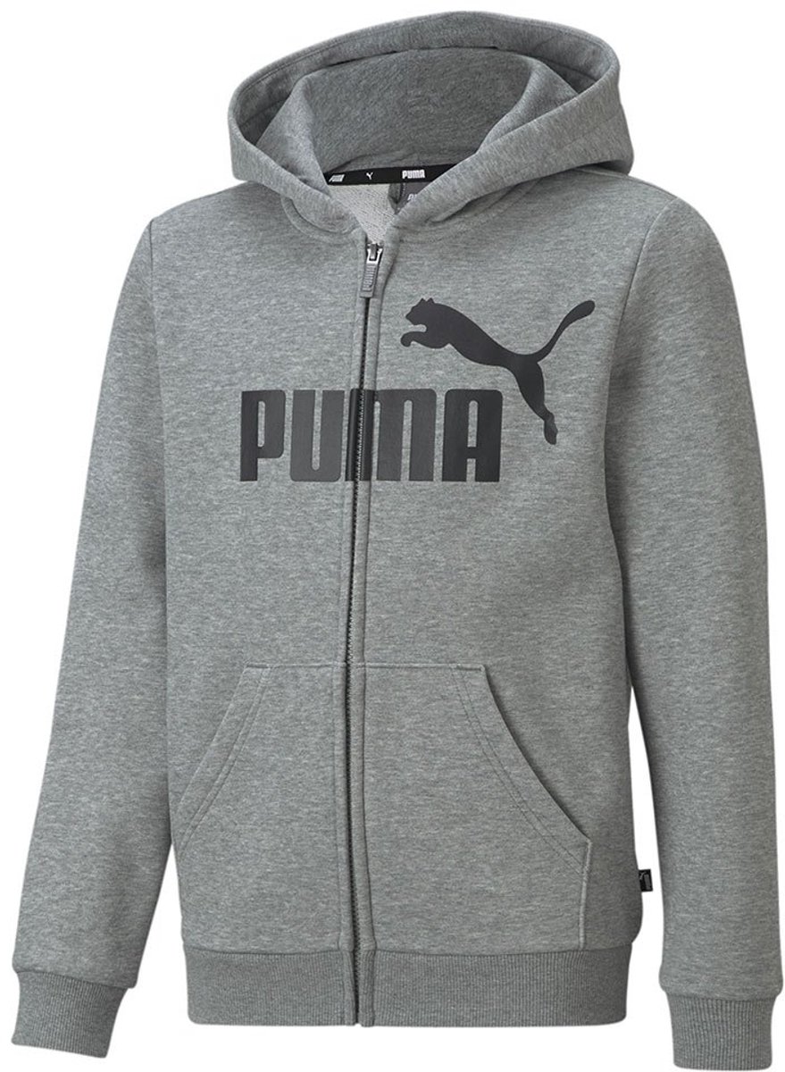 Puma Ess Big Logo Sweatshirt Met Rits 4-5 Years Jongens Grijs