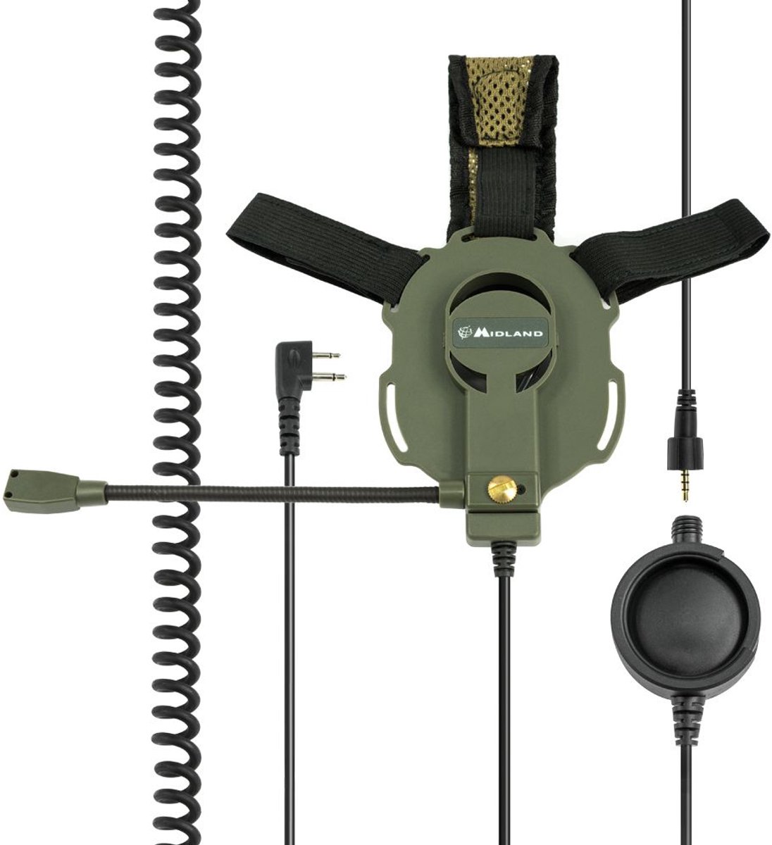 Midland BOW-M Evo K Military headset C1046.03 2-pins K aansluiting voor portofoons