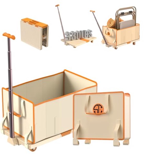 VIVOSUN XXL bolderkar, 200 liter, opvouwbaar, met remmen, 136 kg draagkracht, inklapbare handwagen met 360 graden draaibare wielen voor alle terreinen, tuinwagen voor camping, tuin, sport, picknick VIVOSUN XXL bolderkar, 200 liter, opvouwbaar, met remmen, 136 kg draagkracht, inklapbare handwagen met 360 graden draaibare wielen voor alle terreinen, tuinwagen voor camping, tuin, sport, picknick