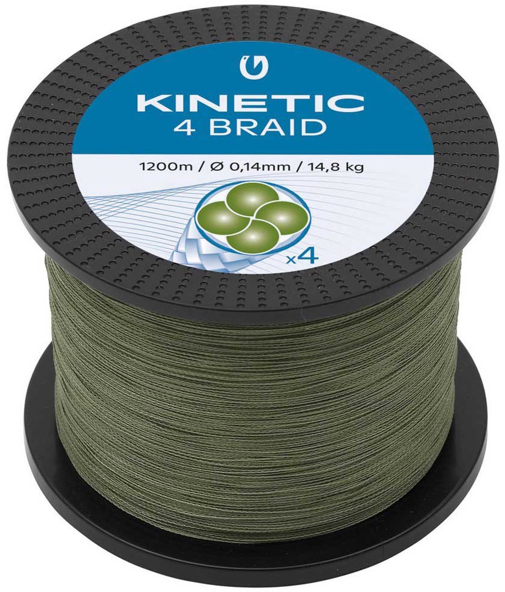 Kinetic Cyber 4 Gevlochten Vislijn 1200 M Groen 0.350 mm