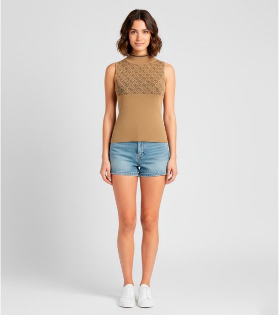 Guess SL RN Lise 4G Top Dames Beige - Maat: M