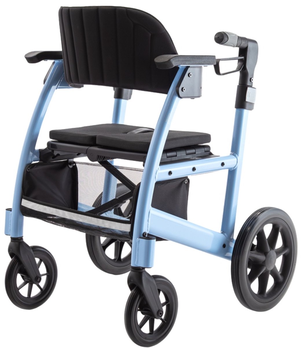 Triumph Prestige - 2-in-1 Rolstoel/rollator - Inklapbaar - Stevig - Sky Blue