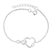 Juwelier Zwartevalk zilveren (gerhodineerd) armband met hart en infinity - 23.400