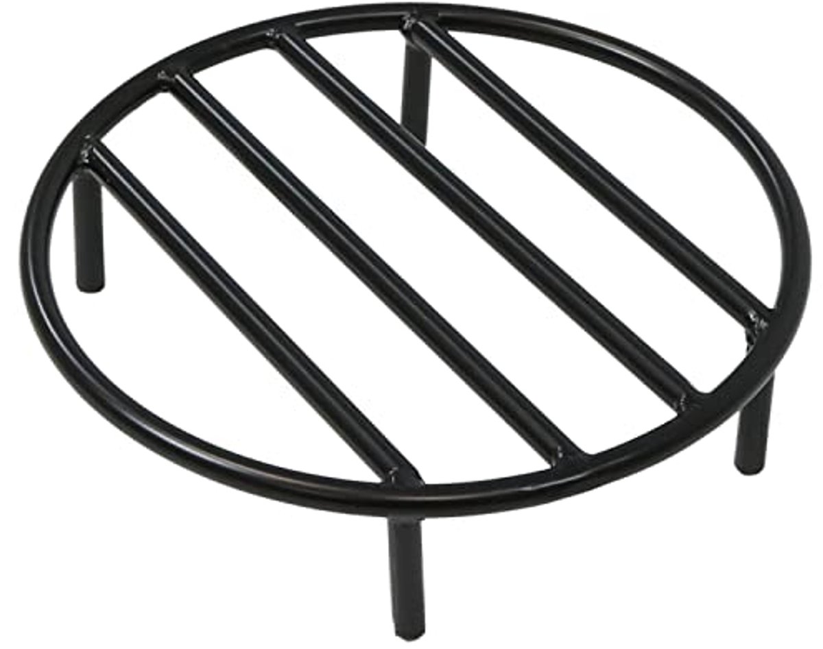 Ronde Stalen Vuurkorf met Houten Rooster - 30,5 cm
