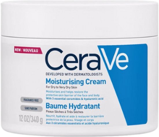 CeraVe Hydraterende Crème - voor Droge tot Zeer Droge Huid - Met Hyaluronzuur en 3 Essentiële Ceramiden - 454g