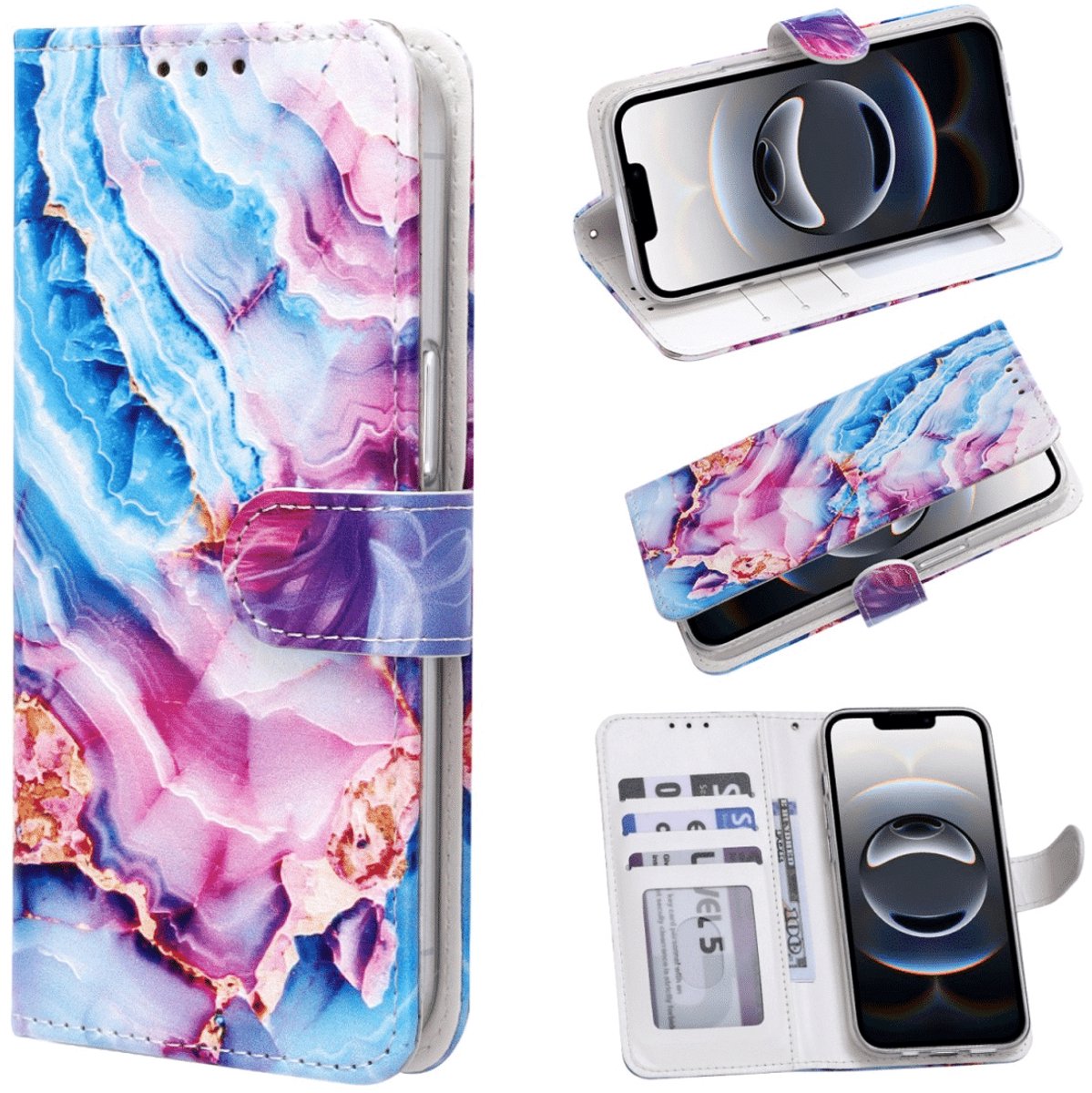 Casemania – Bookcase – iPhone 17 Pro Max – Marmer Lila