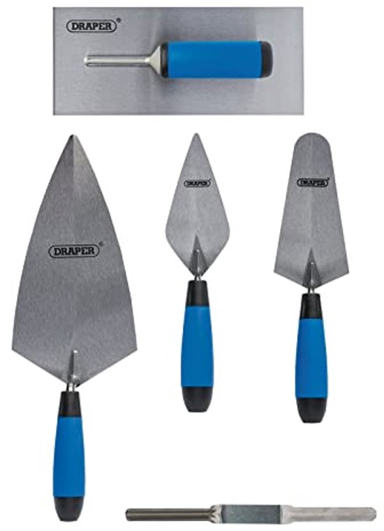 5-delige Troffel Set met Zachte Grip - Ideaal voor Stucadoors en Vakmannen — afbeelding 2