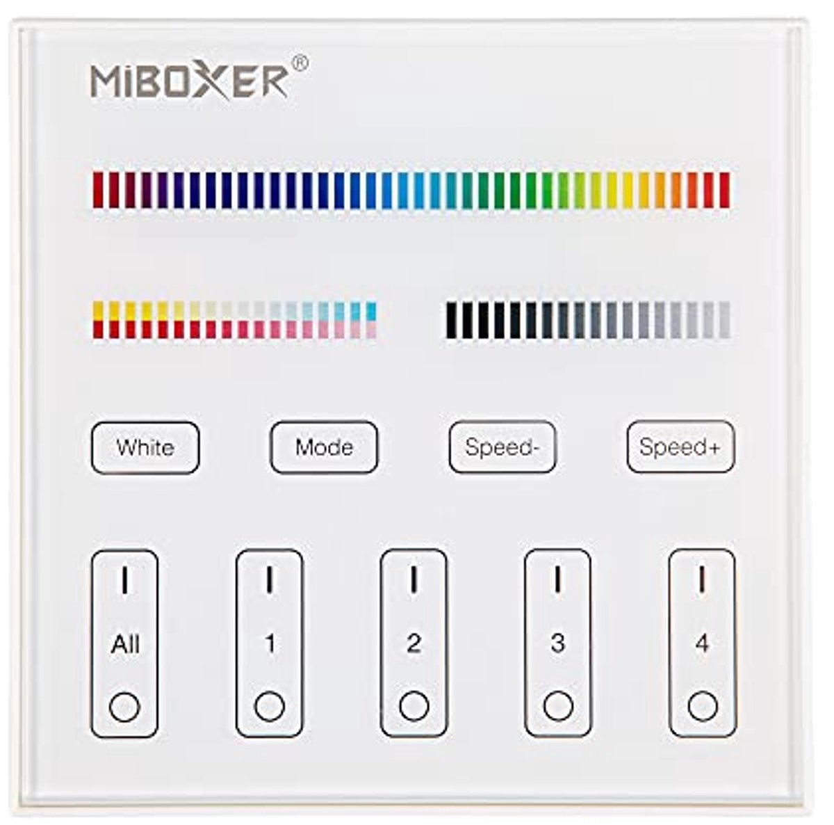 Smart Touch Wandbediening RGB+CCT 4 Zone Mat Wit