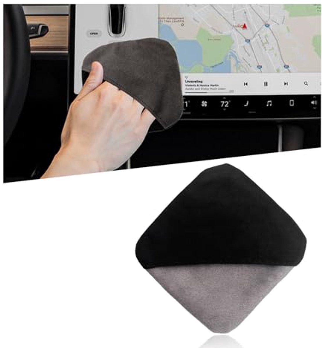 Microvezel Reinigingsdoek voor Touchscreens en Autoschermen - Opvouwbaar en Herbruikbaar