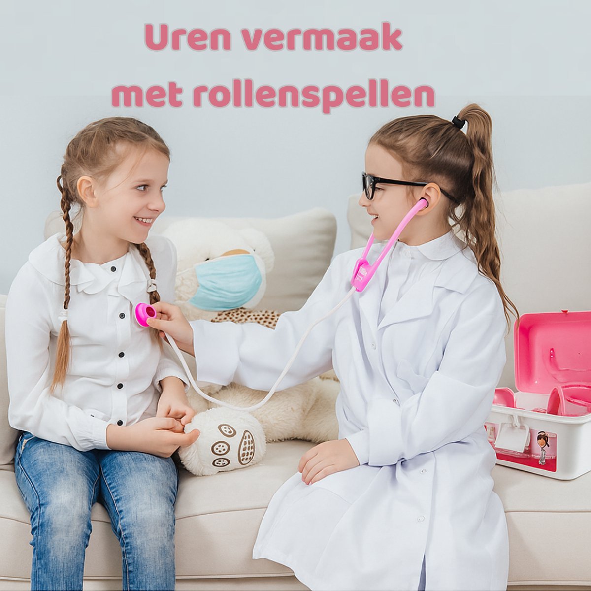 Luumuu® Dokterset Speelgoed Kind - Dierenarts Setje - Doktersset - Tandarts Speelset - Dokterskoffer - 35-delig - Vanaf 3 jaar - Incl. Doktersjas — afbeelding 5