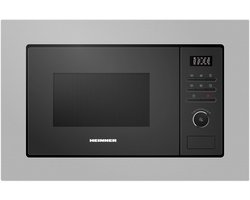 Heinner Inbouw Magnetron 20L – 800W – 1000W Grill – 5 Vermogensstanden – LED Display – Timer – Zilver/Zwart