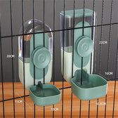 QTTVBTNA -Automatische Hangende Voer- en Drinkautomaat voor Kleine Huisdieren – Konijnen, Fretten, Katten, Honden, Vogels (Groen)