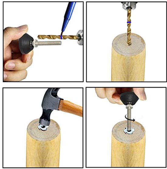 SHUIOG 6 stuks verstelvoet M8 x 100 mm instelschroef, meubelvoet sokkelvoet kan dragen Verstelbare voeten instelschroef instelplaat verstelvoet maximaal 20° helling (6 stuks M8 x 100 mm x voet 40 mm