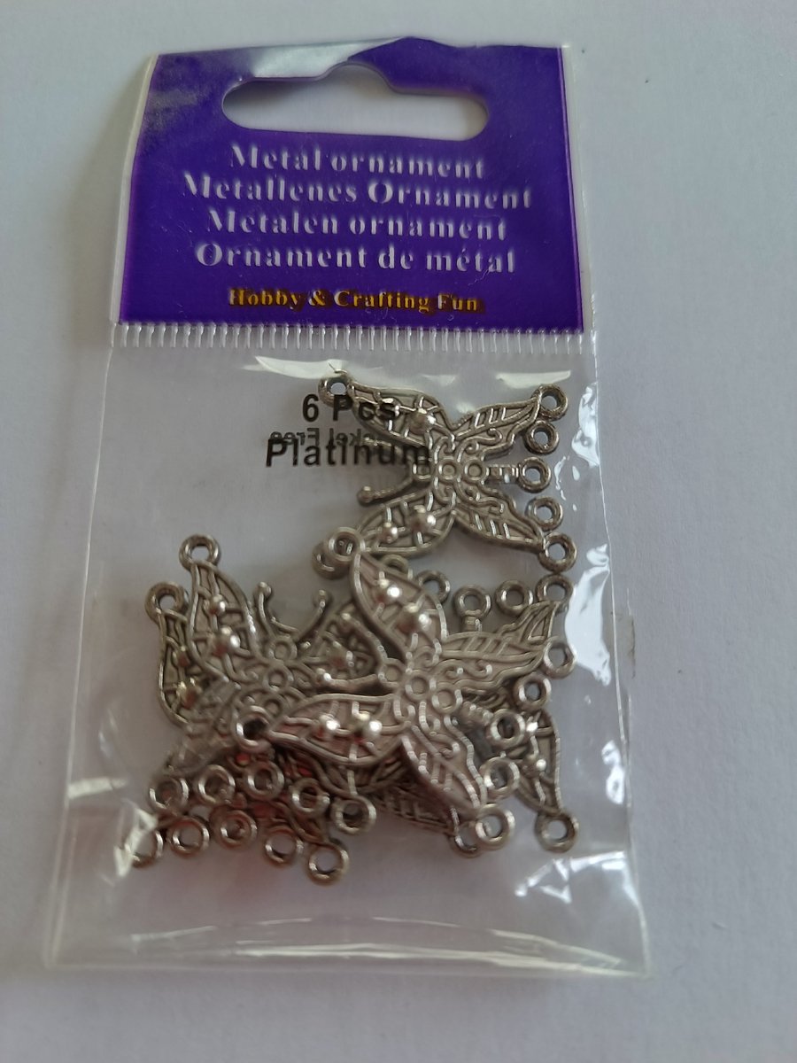 Metal ornament 6 Pcs per zakje
