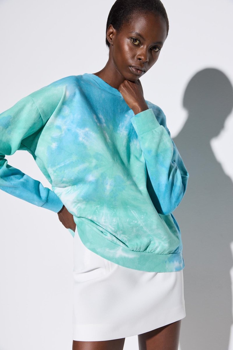 Sweatshirt effet batik surdimensionné