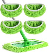 4 lingettes microfibres réutilisables - compatibles avec le balai Swiffer - pour nettoyage à sec et humide