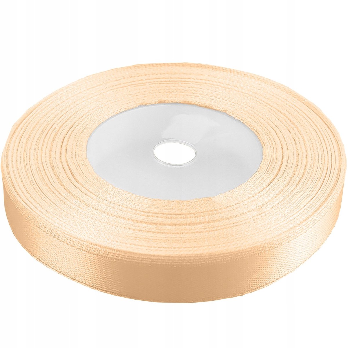 Crème satijnlint 12 mm breed, 32 meter rol