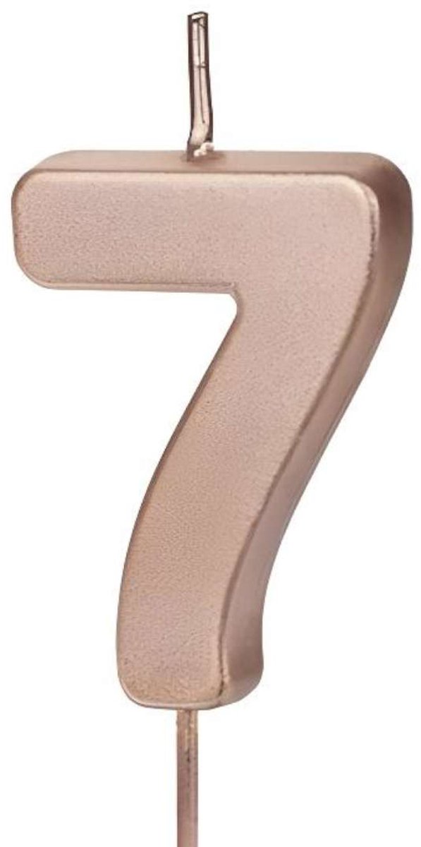 Verjaardagstaart Kaars Cijfer 7 Rosé Goud 4.5cm