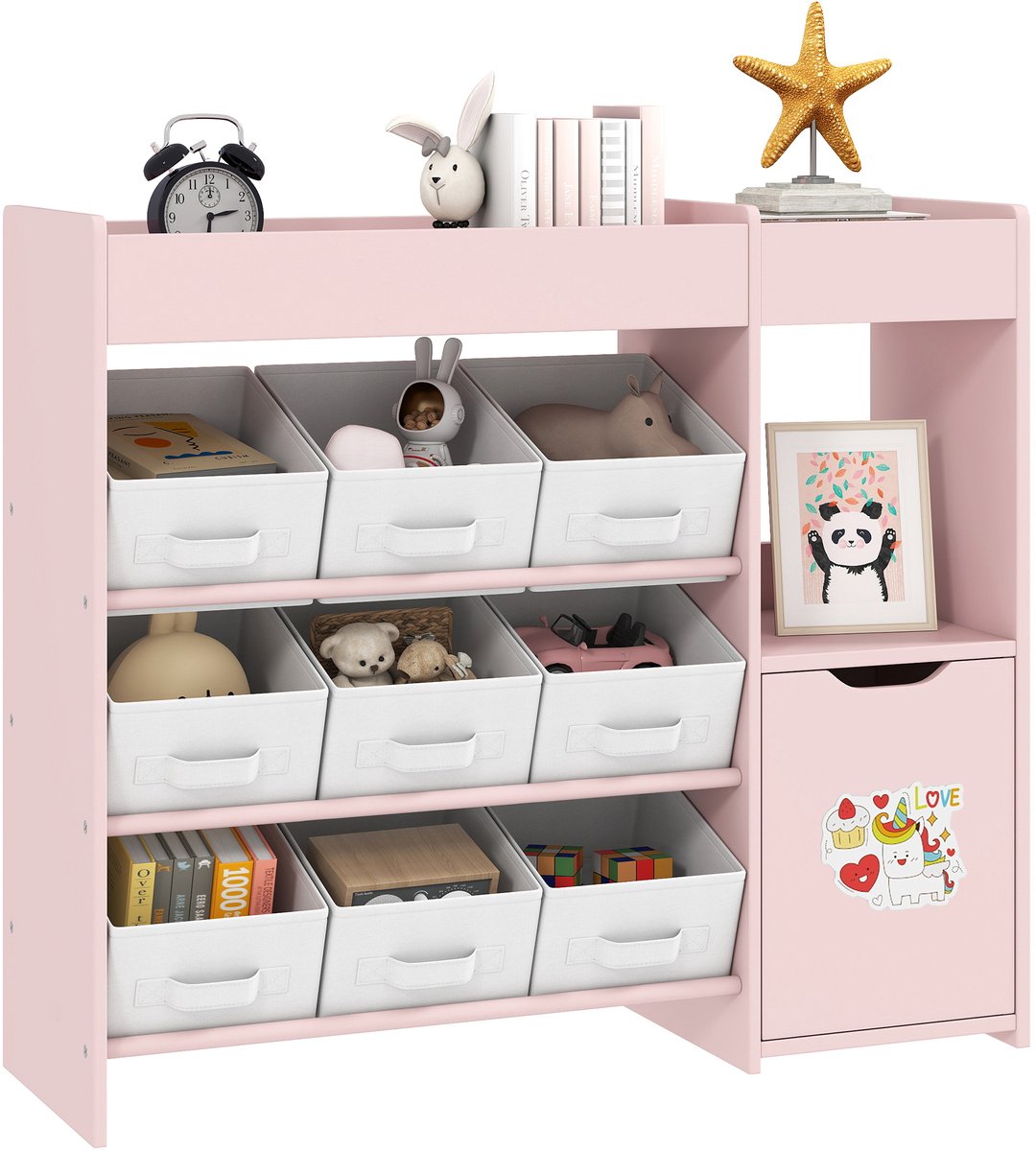 AIYAPLAY - Kinderopbergplank - MDF - 92x30x80cm - Roze