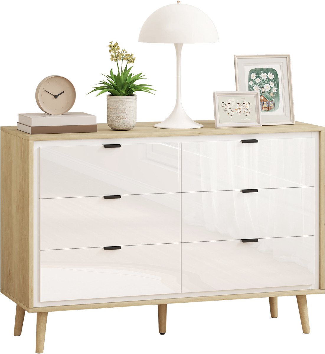 HOMCOM Ladekast - Spaanplaat - 110x40x75cm - Wit