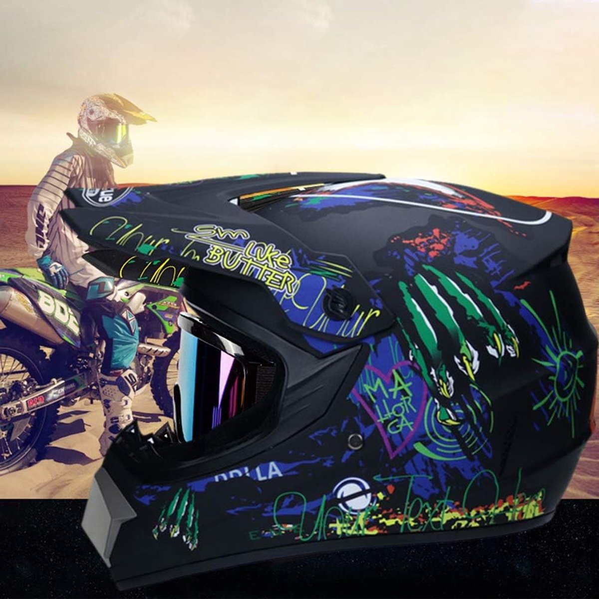 Lexium Motorcross Helm - Maat S - Crosshelm - MTB helm - Motor Helm - MTB Kleding - Cross Helm – foto 3