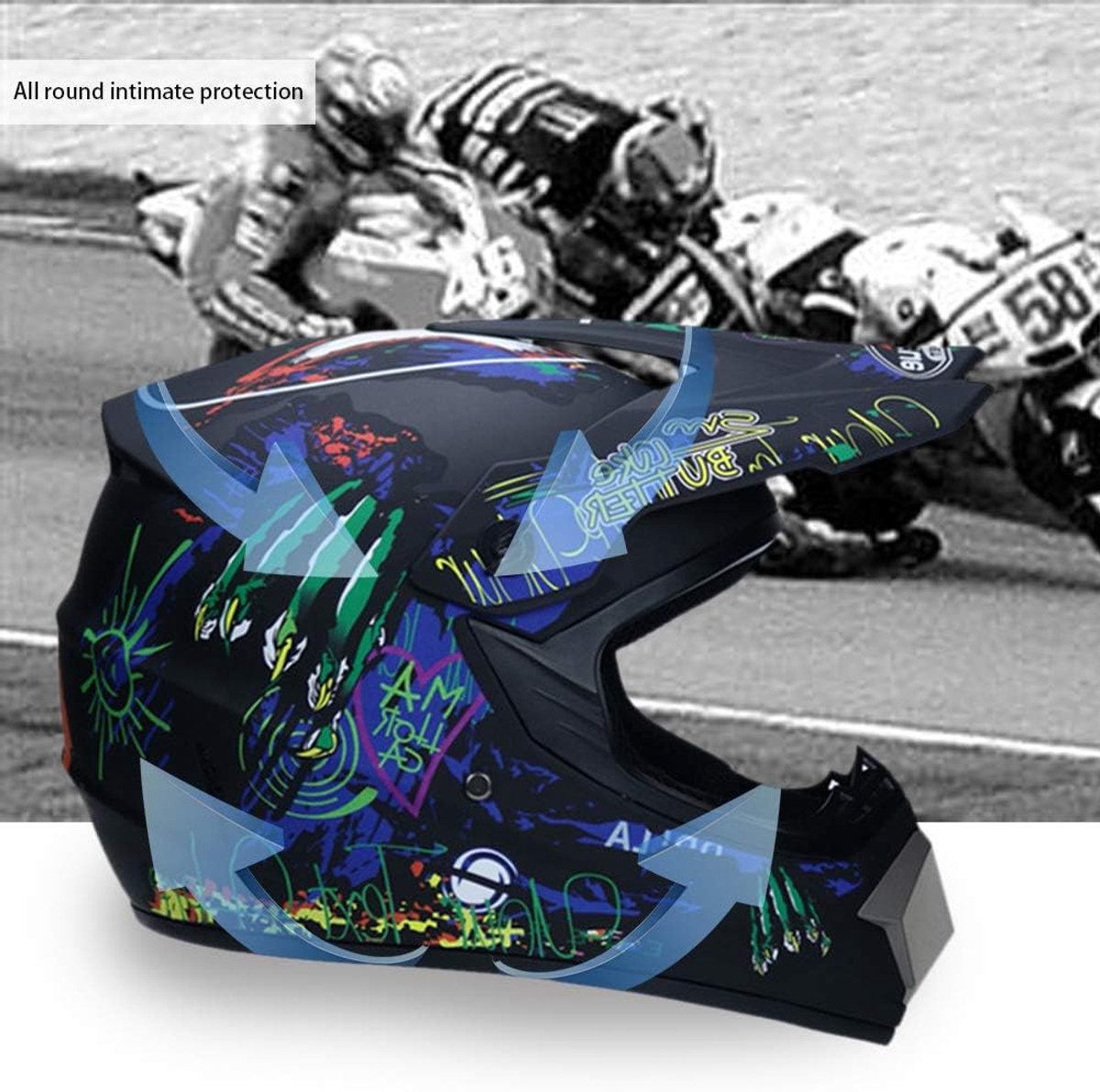 Lexium Motorcross Helm - Maat S - Crosshelm - MTB helm - Motor Helm - MTB Kleding - Cross Helm – foto 6
